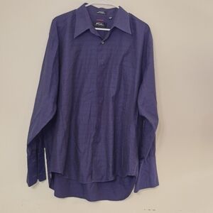 Mens Fubu Button Down Long Sleeve Shirt French Cuffs Navy Blue XL